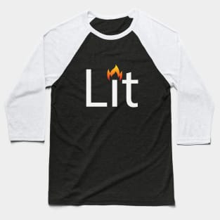 Lit artistic typographic logo Baseball T-Shirt